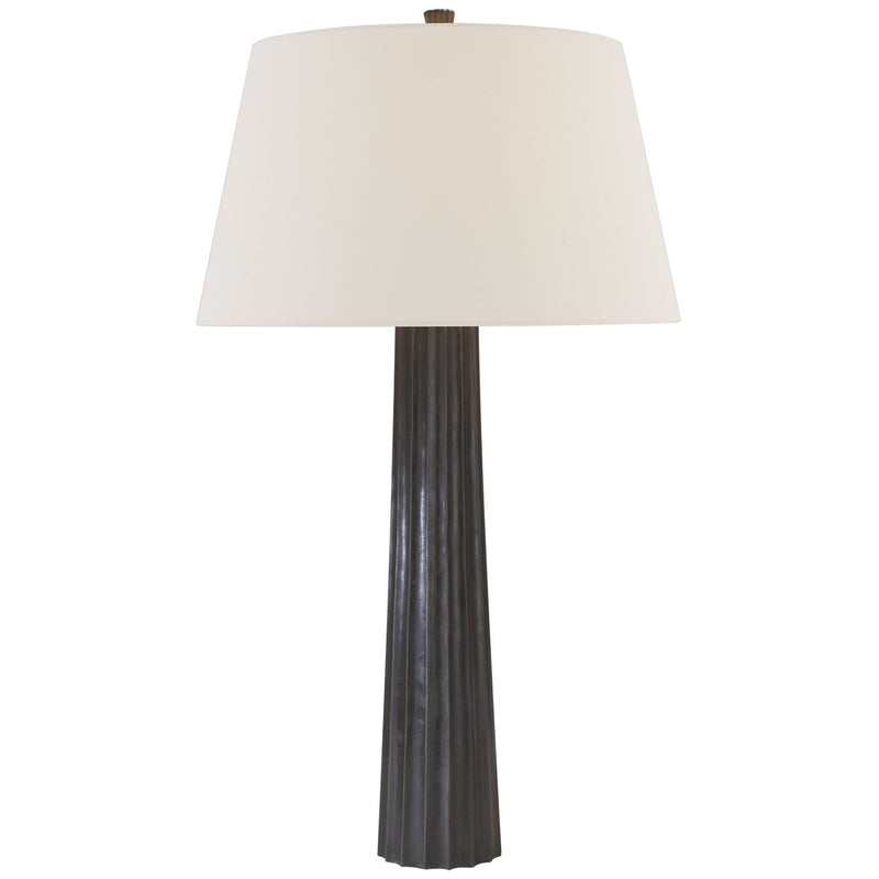 Fluted Spire Large Table Lamp in Aged Iron