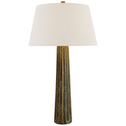 Fluted Spire Large Table Lamp in Bronze with Verdigris Highlights