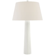 Fluted Spire Large Table Lamp in Plaster White