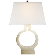 Ring Form Small Table Lamp in Alabaster