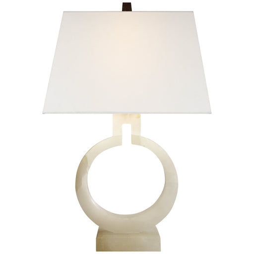 Ring Form Small Table Lamp in Alabaster