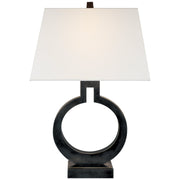 Ring Form Small Table Lamp in Bronze