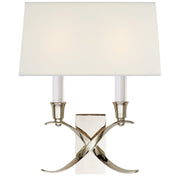 Cross Bouillotte Small 2-Light Wall Sconce in Polished Nickel