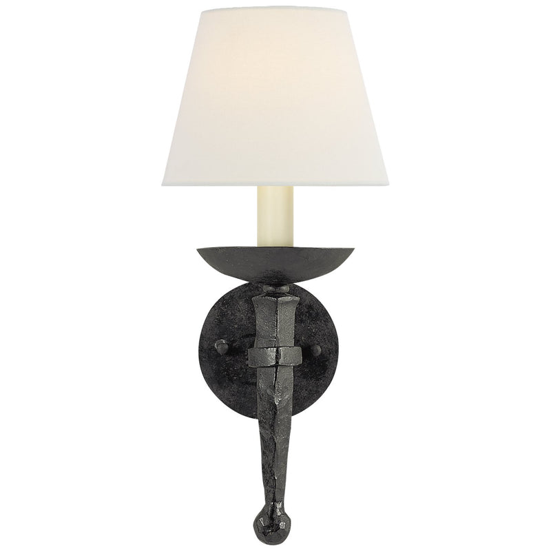 Iron Torch Wall Sconce in Blackened Rust