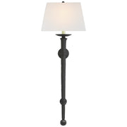 Long Iron Torch Wall Sconce in Blackened Rust
