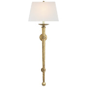 Long Iron Torch Wall Sconce in Gilded Iron