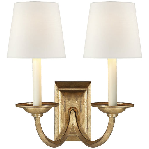 Flemish Double 2-Light Wall Sconce in Gilded Iron
