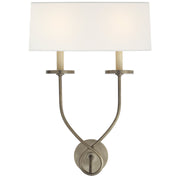 Symmetric Twist 2-Light Wall Sconce in Antique Nickel