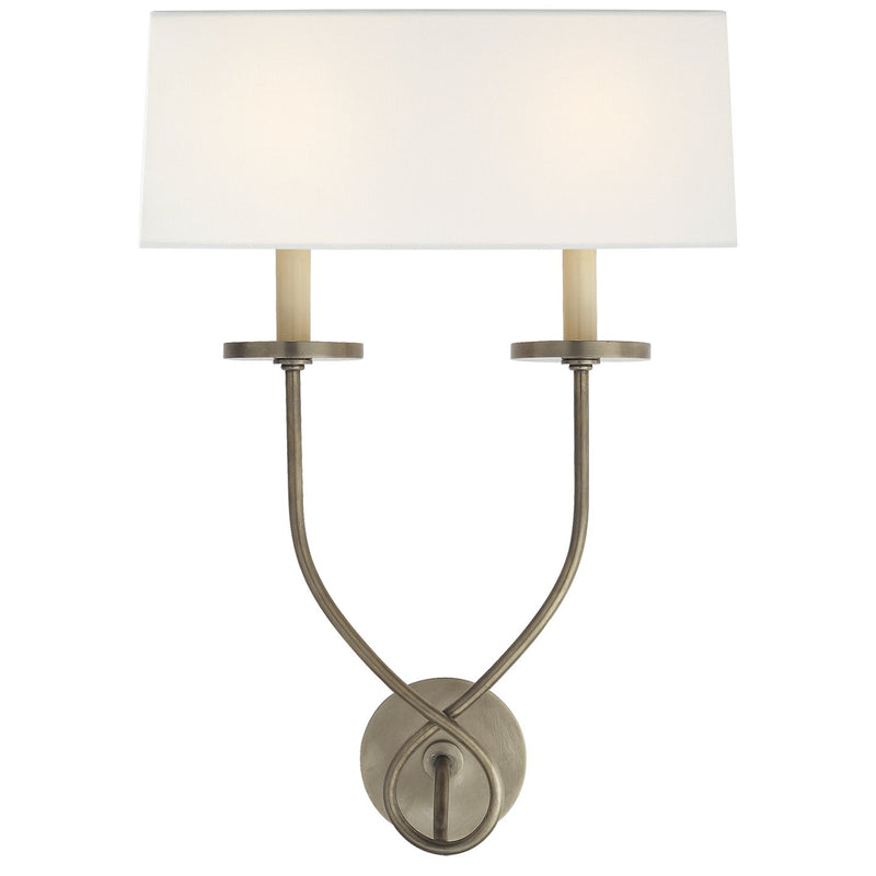 Symmetric Twist 2-Light Wall Sconce in Antique Nickel