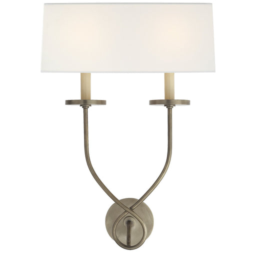 Symmetric Twist 2-Light Wall Sconce in Antique Nickel