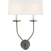 Symmetric Twist 2-Light Wall Sconce in Bronze