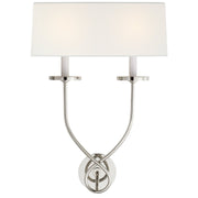 Symmetric Twist 2-Light Wall Sconce in Polished Nickel