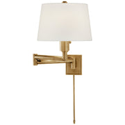 Chunky Swing Arm Wall Lamp in Antique-Burnished Brass
