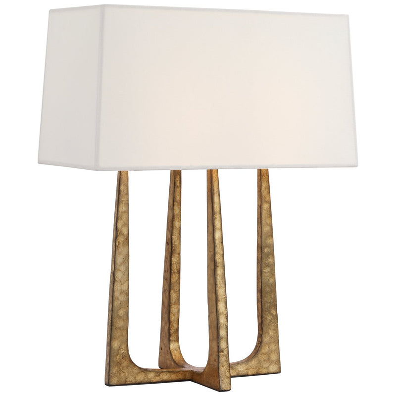 Scala Hand-Forged 2-Light Bedside Table Lamp in Gilded Iron