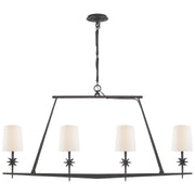 Etoile Linear 4-Light Chandelier in Blackened Rust