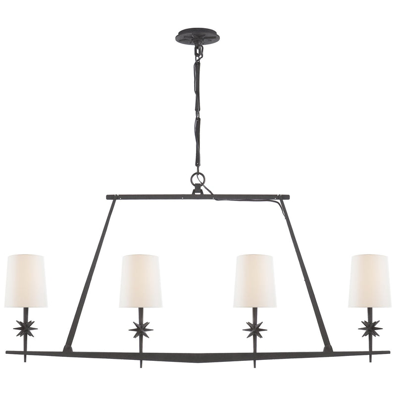 Etoile Linear 4-Light Chandelier in Blackened Rust