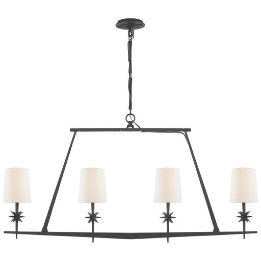 Etoile Linear 4-Light Chandelier in Blackened Rust