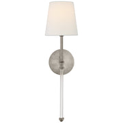 Camille 19" Linen Shade Wall Sconce in Antique Nickel