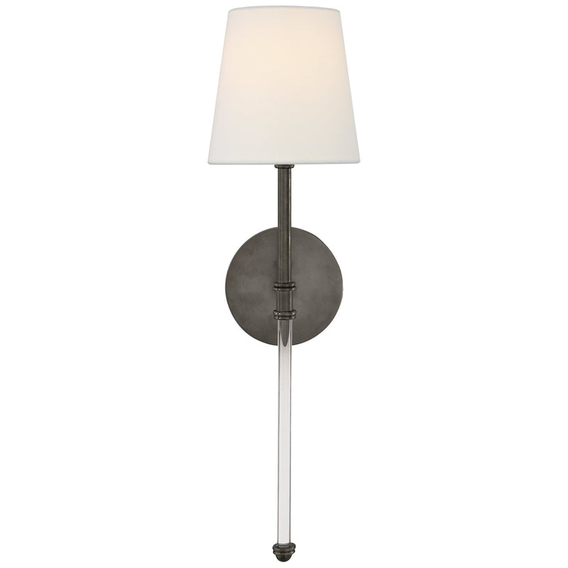 Camille 19" Linen Shade Wall Sconce in Bronze