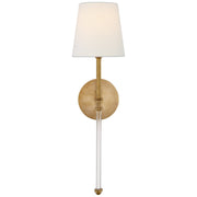 Camille 19" Linen Shade Wall Sconce in Hand-Rubbed Antique Brass