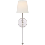 Camille 19" Linen Shade Wall Sconce in Polished Nickel