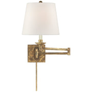 Griffith Swing Arm Wall Lamp in Gilded Iron
