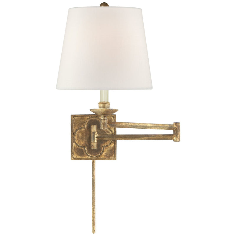 Griffith Swing Arm Wall Lamp in Gilded Iron
