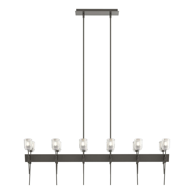 Echo 12-Light Linear Pendant in Dark Smoke - 131525-SKT-MULT-07-YC0369 by Hubbardton Forge