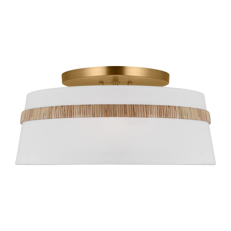 Cordtlandt 3-Light Large Semi-Flush Mount in Rattan