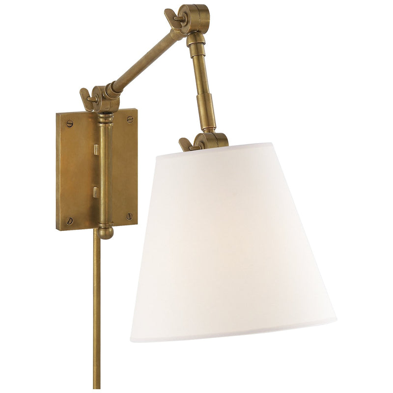 Graves Pivoting Swing Arm Wall Lamp in Hand-Rubbed Antique Brass
