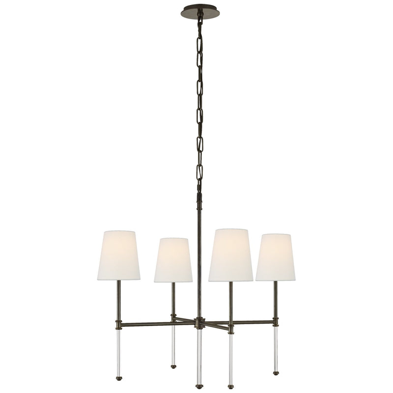 Camille Small 4-Light Chandelier in Bronze