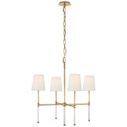 Camille Small 4-Light Chandelier in Hand-Rubbed Antique Brass