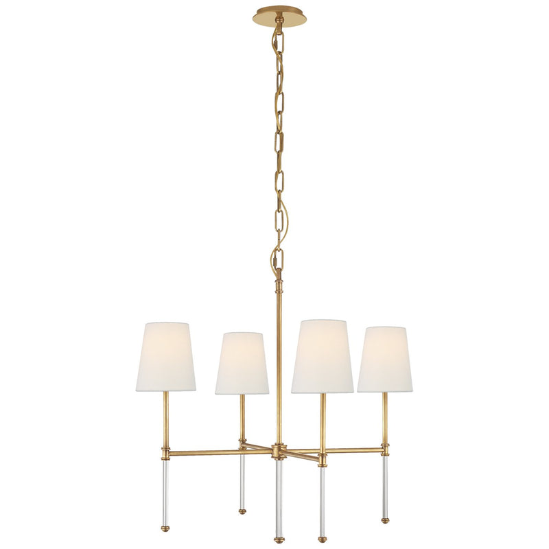 Camille Small 4-Light Chandelier in Hand-Rubbed Antique Brass