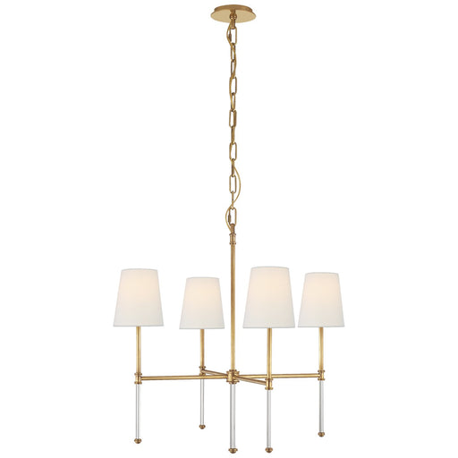 Camille Small 4-Light Chandelier in Hand-Rubbed Antique Brass