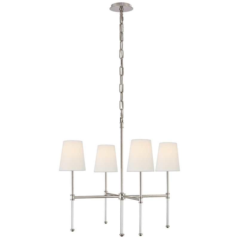 Camille Small 4-Light Chandelier in Polished Nickel