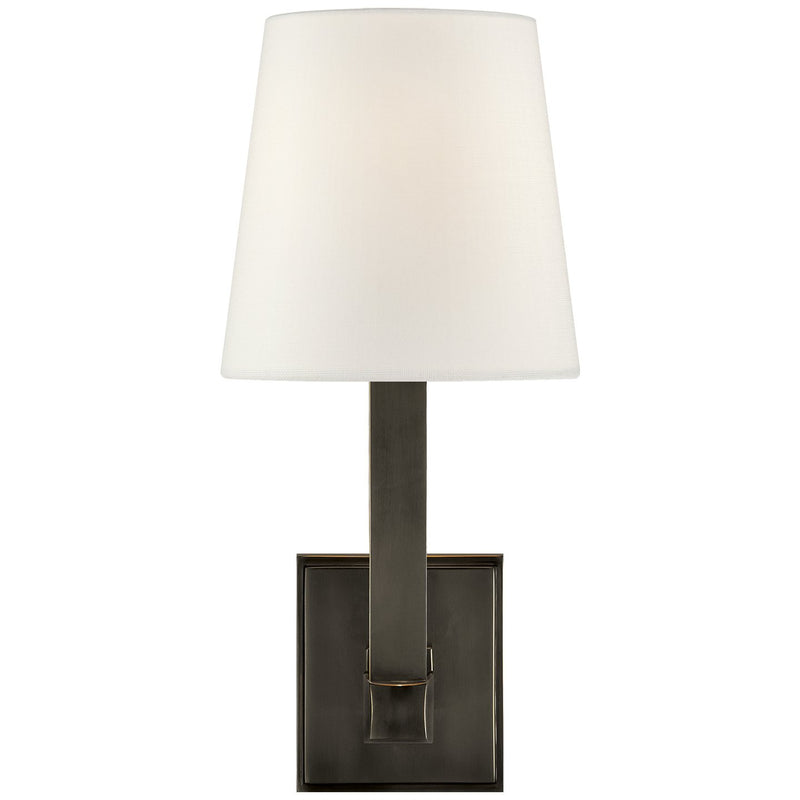 Square Tube Single Wall Sconce in Bronze
