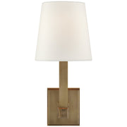 Square Tube Single Wall Sconce in Hand-Rubbed Antique Brass