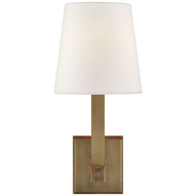 Square Tube Single Wall Sconce in Hand-Rubbed Antique Brass