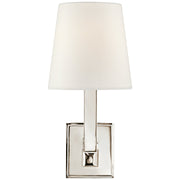Square Tube Single Wall Sconce in Polished Nickel