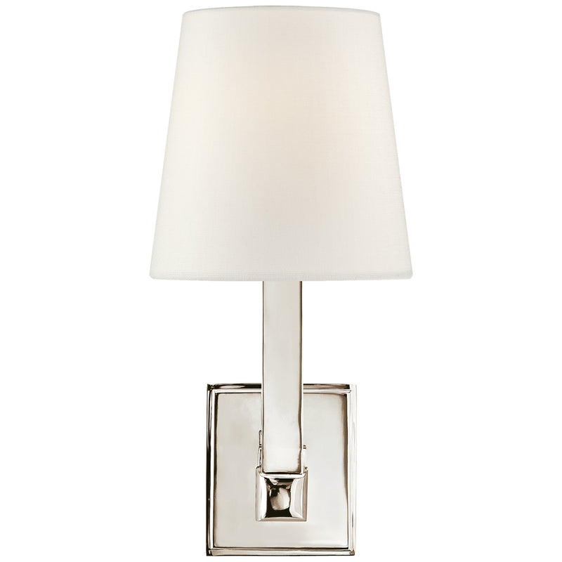 Square Tube Single Wall Sconce in Polished Nickel