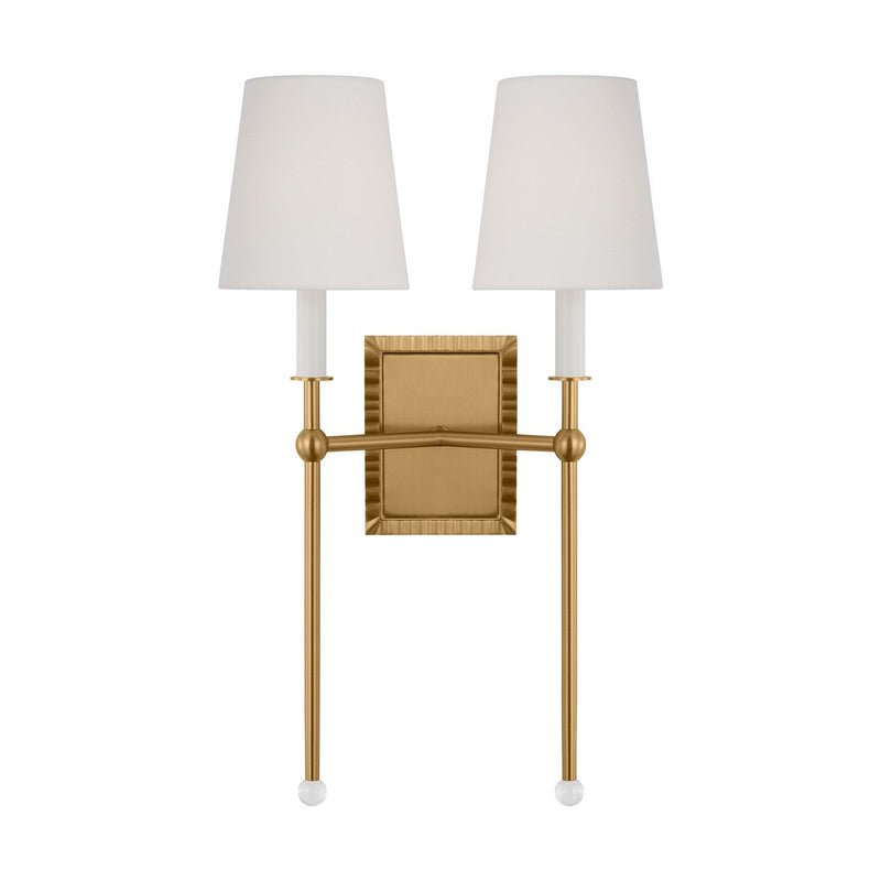 Baxley 2-Light Wall Sconce in Burnished Brass