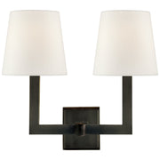 Square Tube 2-Light Wall Sconce in Bronze