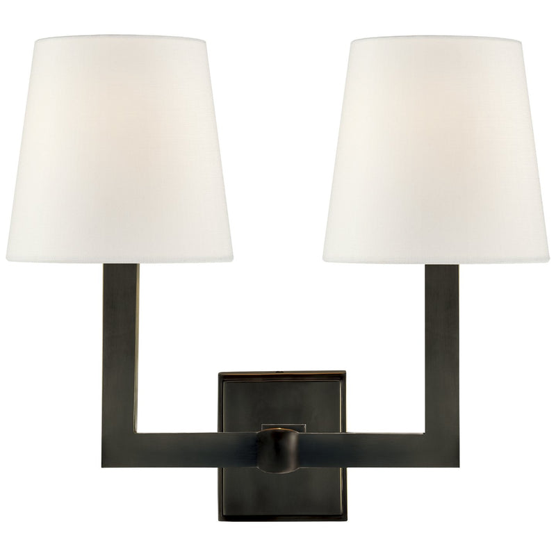 Square Tube 2-Light Wall Sconce in Bronze