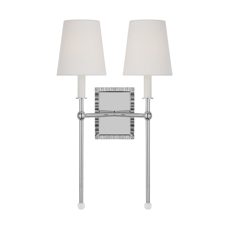 Baxley 2-Light Wall Sconce in Polished Nickel