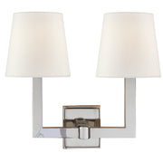 Square Tube 2-Light Wall Sconce in Polished Nickel