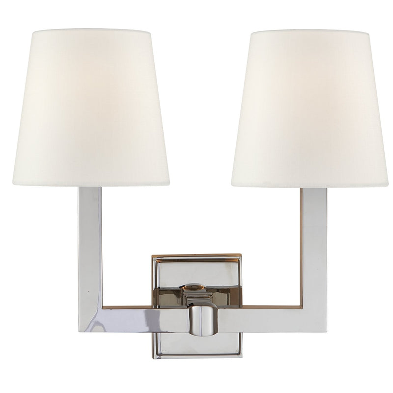 Square Tube 2-Light Wall Sconce in Polished Nickel