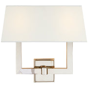 Square Tube 2-Light Wall Sconce in Polished Nickel