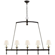 Classic 5-Light Linear Chandelier in Bronze