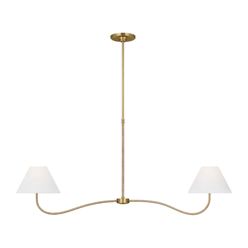 Laguna Large 2-Light Linear Pendant in Burnished Brass