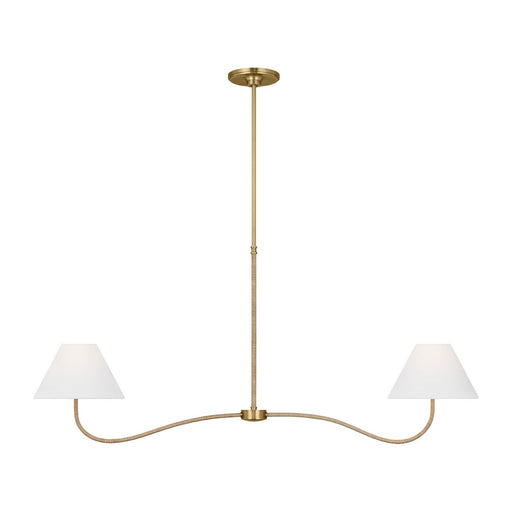 Laguna Large 2-Light Linear Pendant in Burnished Brass